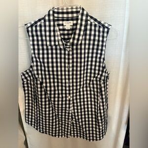 J.Crew Navy and Cream Plaid Shirt